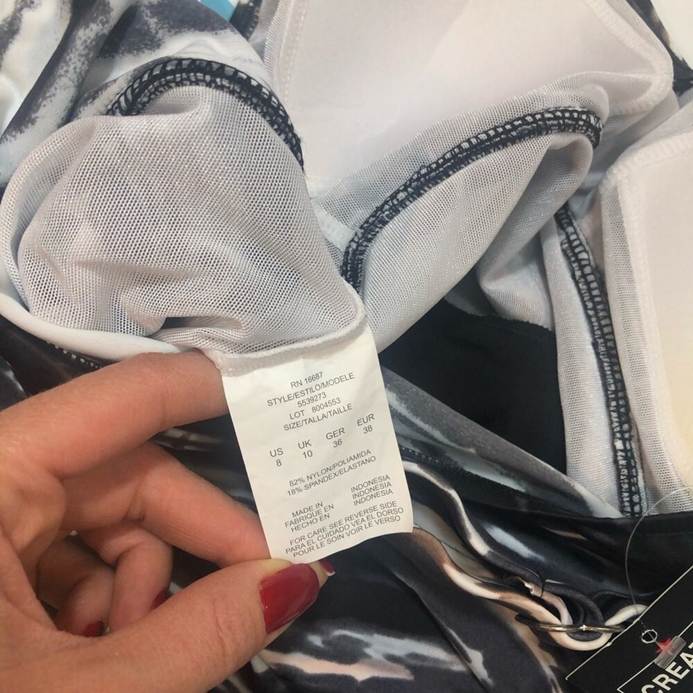 Swim Solutions Triple Tiered One-Piece Swimsuit - Picture 9 of 10